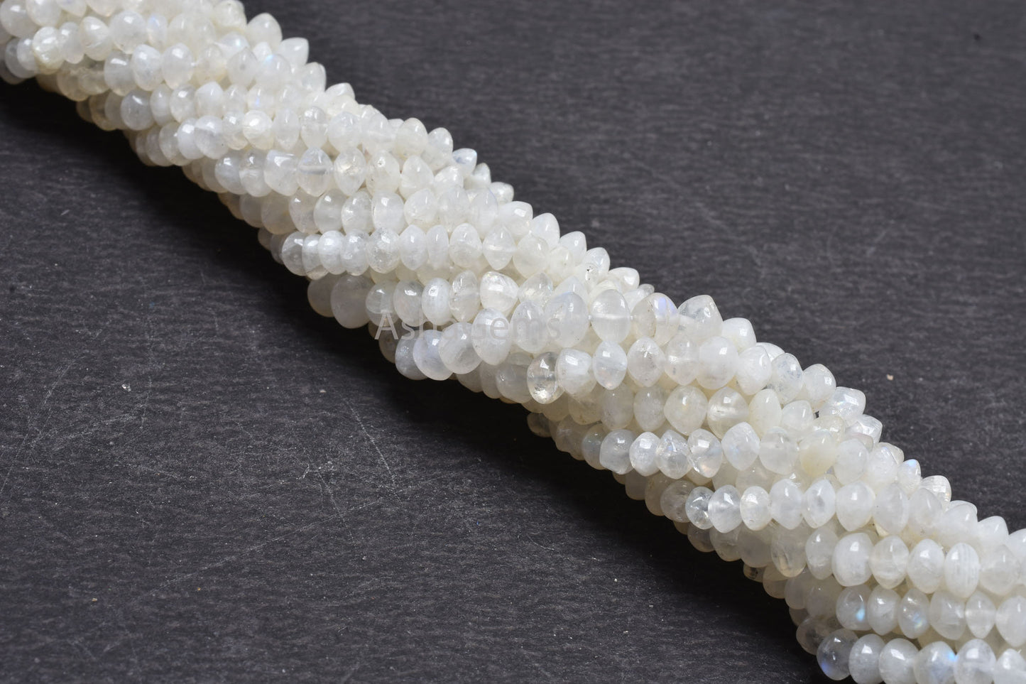 14"Strand Natural Flash Rainbow Moonstone Smooth Button Shape Gemstone Beads, White Rainbow Handmade Button Center Drill Beads Jewelry Craft