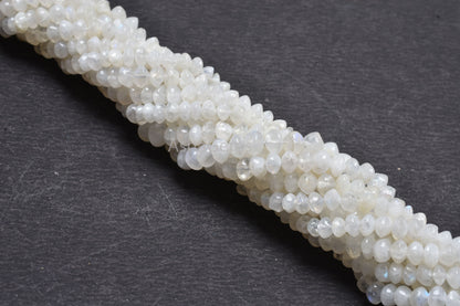 14"Strand Natural Flash Rainbow Moonstone Smooth Button Shape Gemstone Beads, White Rainbow Handmade Button Center Drill Beads Jewelry Craft