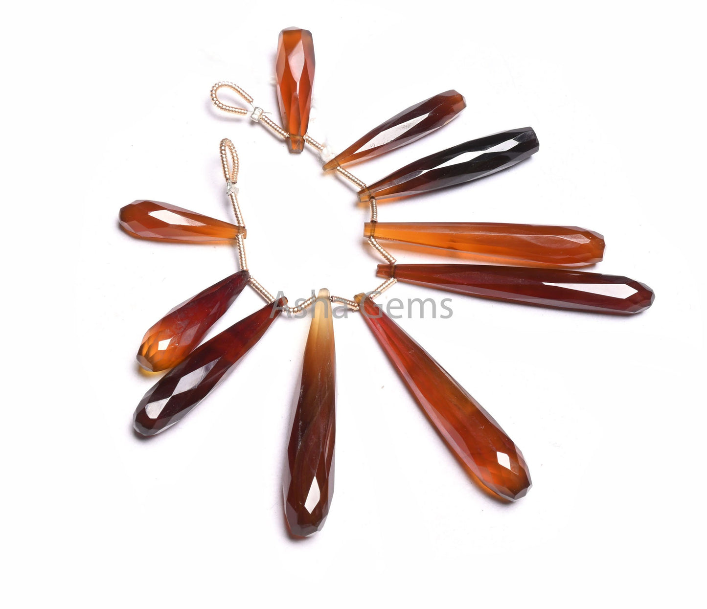 AAA Quality Shaded Whiskey Brown Chalcedony Fancy Pencil Drop Beads, Chalcedony Fancy Long Teardrop Gemstone Briolette Beads Jewelry makings