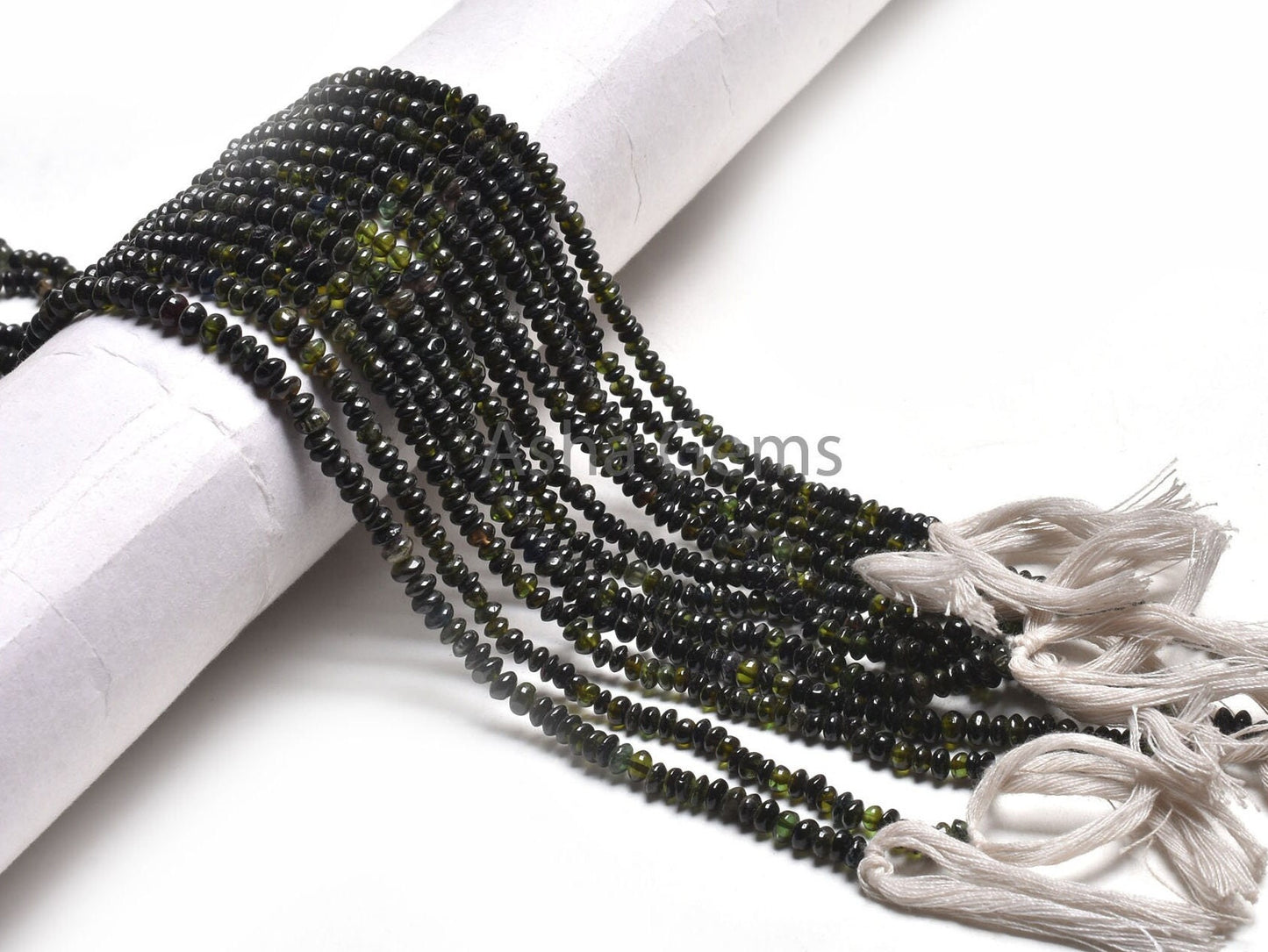 Natural Green Tourmaline Smooth Button Shape Gemstone Beads,13"Strand Tourmaline Handmade Button Center Drill Bead Jewelry Making Craft SALE