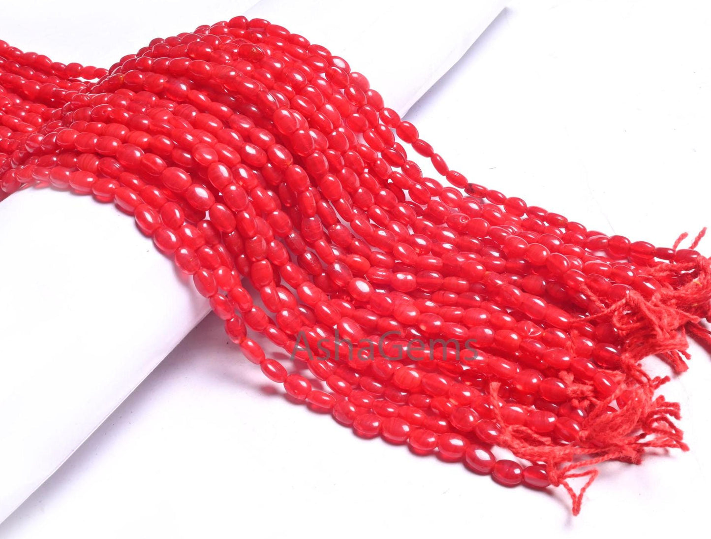 13"Strand Beautiful Red Carnelian Color Hydro Smooth Oval Shape Handmade Beads,5-7mm Red Hydro Plain Oval Loose Bead For Jewelry Making SALE
