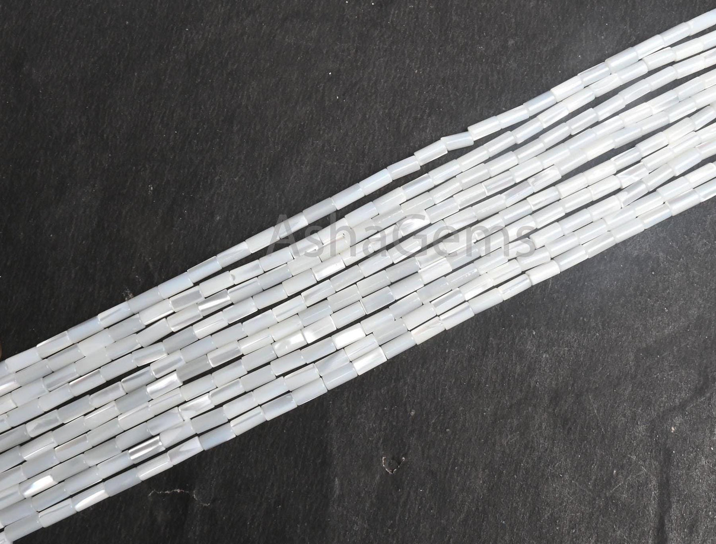 Fine Mother Of Pearl Fancy Tube Shape Smooth Gemstone Beads,3.5-8 mm Natural Iridescent White MOP Shell Pipe Straight Drill MOP Bead Jewelry
