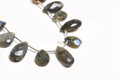Multi Blue Fire Labradorite Fancy Long Pear Faceted beads,9-18 mm labradorite bead, Natural Flash Black rainbow Briolette Gemstone Bead SALE