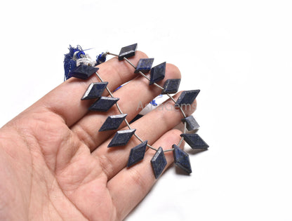 Natural Blue Lapis Faceted Rhombus Shape Beads,8-16 mm Fine lapis Lazuli Fancy Side Drill Gemstone Beads, Lapis Beads Jewelry Making Crafts