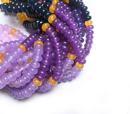 Beautiful Multi Color Quartz Smooth Rondelle Shape Beads,8 mm Disco mix Color lavender Purple Blue Yellow Shaded Quartz Beads Jewelry making