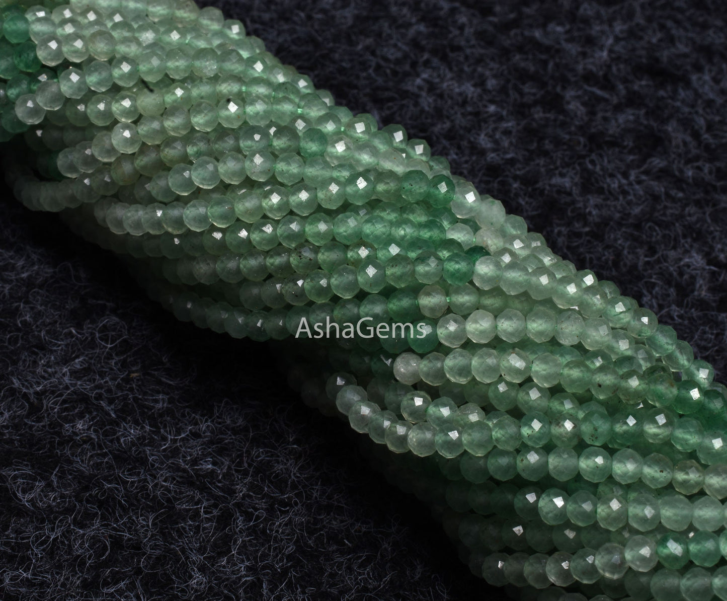 3 mm Genuine Aventurine Rondelle Faceted Gemstone Beads, Shaded Green aventurine Micro faceted machine Cut Beads AAA Quality aventurine Bead