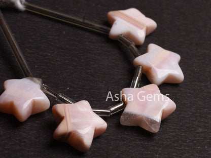 Beautiful Opal Fancy Star Shape Carving Beads, Boulder Pink Opal Smooth Carved Star Gemstone Beads, Opal Side Drill Bead Jewelry Making SALE