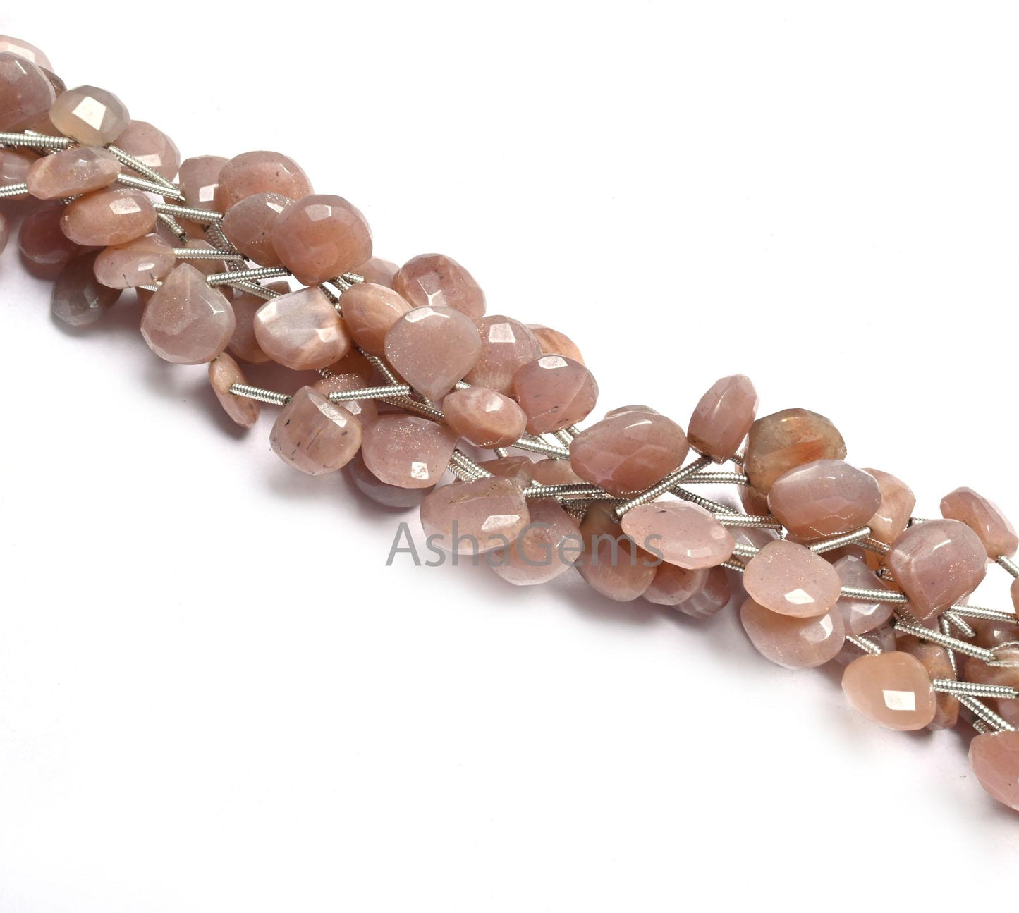 Beautiful Chocolate Moonstone Faceted Heart Shape Gemstone Loose Beads, Natural Moonstone Heart Briolette Brown Moonstone Bead Jewelry Craft (AG 18602 )