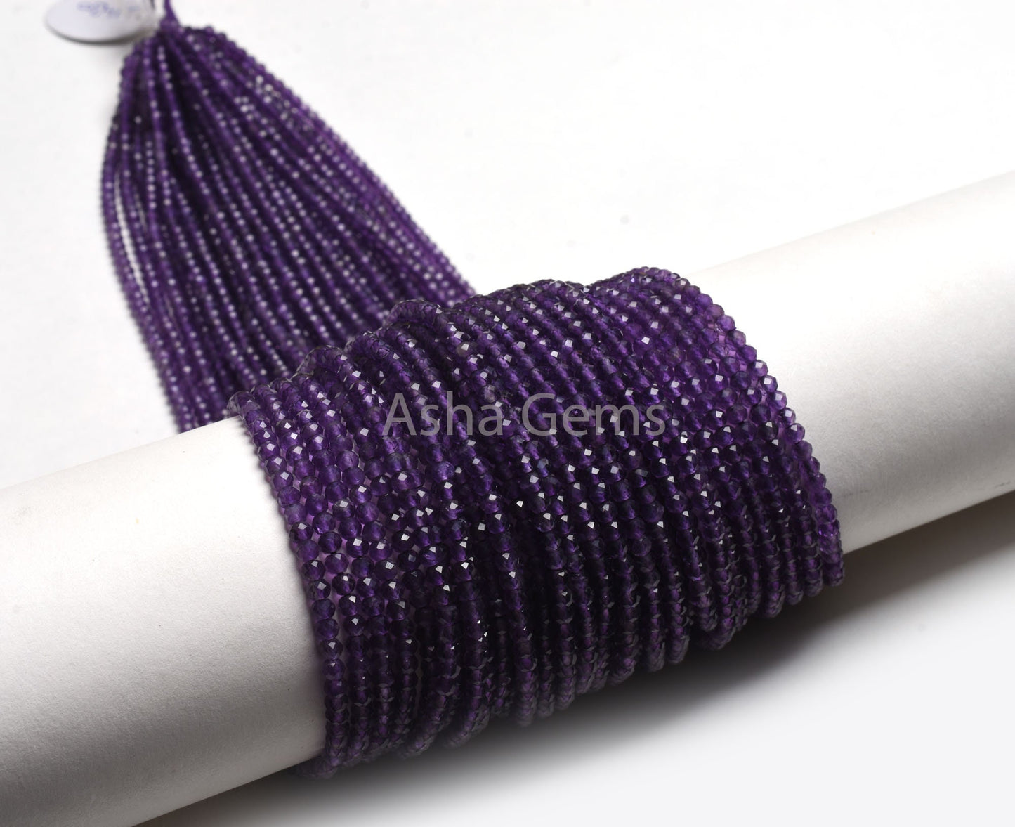 AAA Quality Amethyst Beads,3.70 mm Purple Amethyst Micro Cut Faceted Rondelle Beads,13" Strand Amethyst Machine Cut Gemstone Beads Jewelry