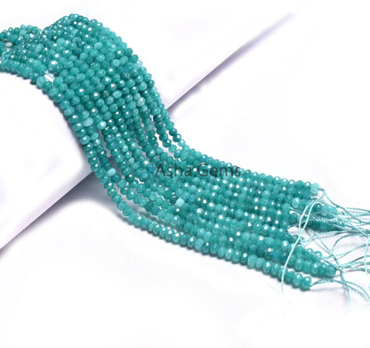 14"Strand Pine Blue Green Jade faceted Rondelle Shape Beads,4.5mm Fine Jade Quartz machine cut Gemstone Loose Bead Jewelry Making Craft SALE