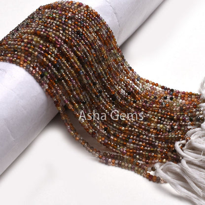 2.75 mm Tundra Sapphire Faceted Micro Cut Beads,13"Strand Real Multi sapphire Machine Cut Rondelle Gemstone Bead, Multi Disco sapphire Beads