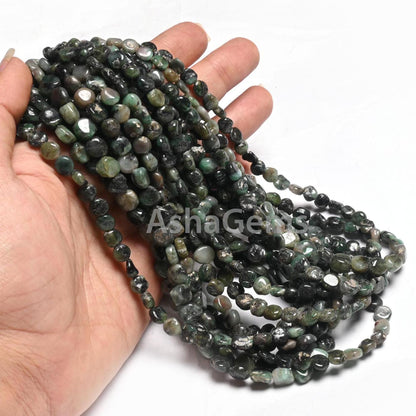 Natural Emerald Smooth Coin Shape Beads Gemstone Sakota Emerald Beads, Shaded Green Emerald Handmade Coin Straight Drill Beads Jewelry SALE