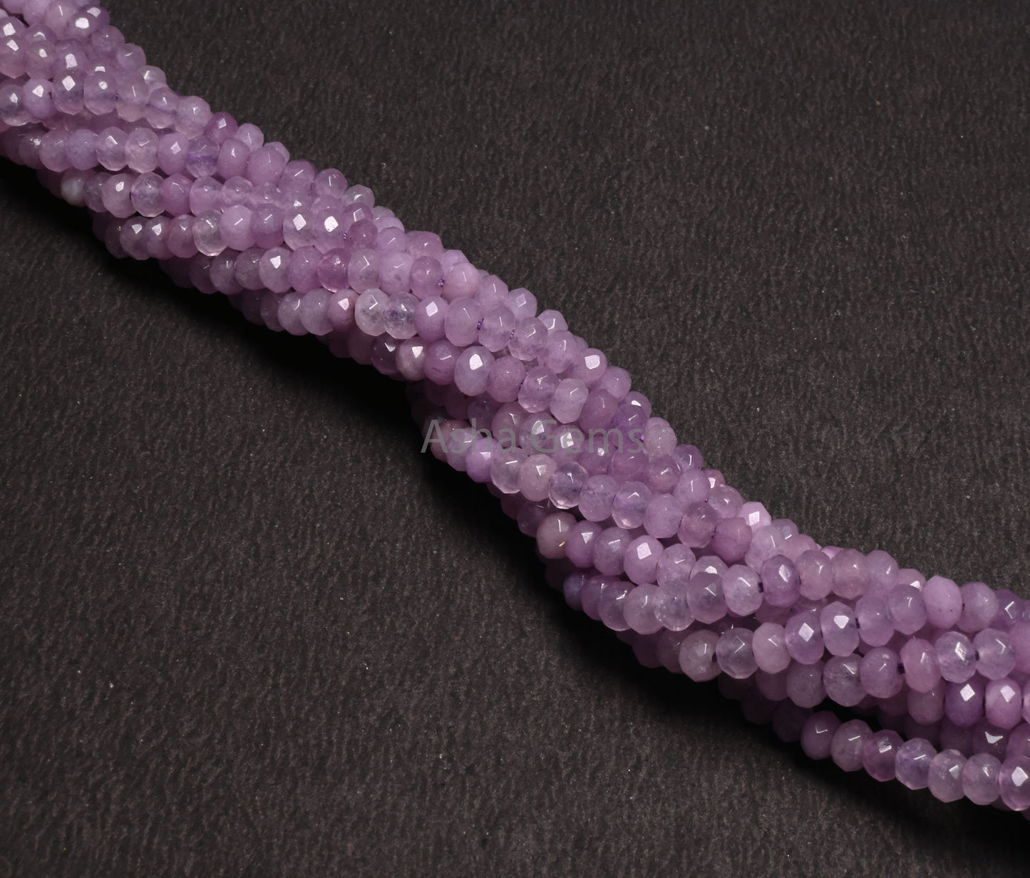 Fine Lavender Color Jade Quartz Faceted Rondelle Gemstone Beads,4.5 mm Light Purple Jade Machine Cut Beads, Jade Quartz Beads Jewelry Crafts