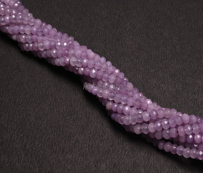 Fine Lavender Color Jade Quartz Faceted Rondelle Gemstone Beads,4.5 mm Light Purple Jade Machine Cut Beads, Jade Quartz Beads Jewelry Crafts