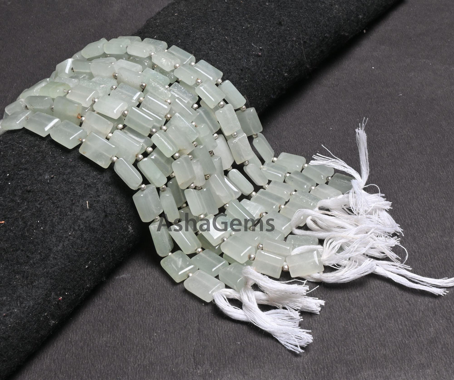 Light Green Aventurine Smooth handmade Rectangle Shape Beads,9" Fine Aventurine Chicklet Straight Drill Gemstone Margaj Beads Jewelry Crafts