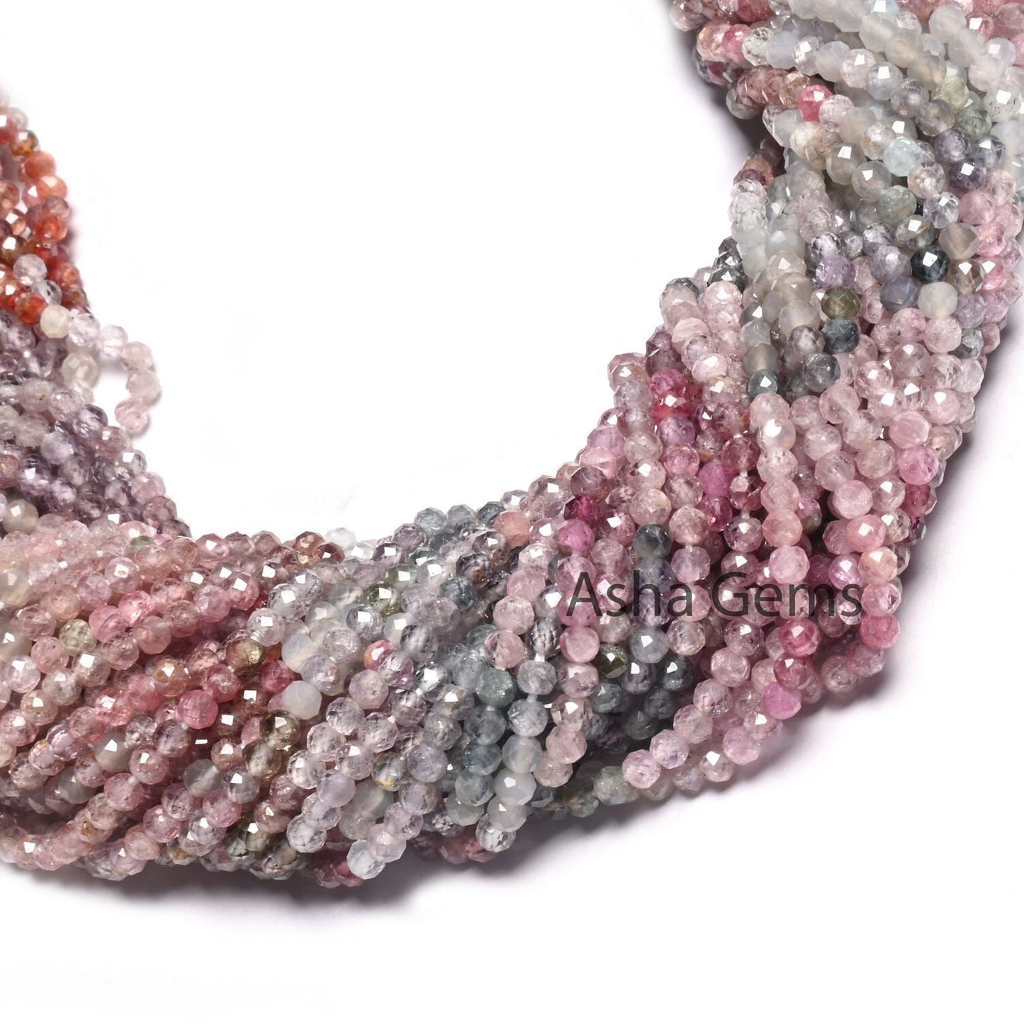 Real Multi Spinel Machine Cut Faceted Gemstone Tiny Beads,2.8 mm natural Spinel Micro Cut Rondelle Beads, Shaded Spinal Beads Jewelry Crafts