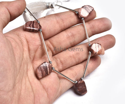 Beautiful Brown Jasper Fancy Mango Leaf Shape Gemstone Beads, Picture Jasper Smooth Handmade Side Drill Beads, Jasper Bead Handicraft SALE
