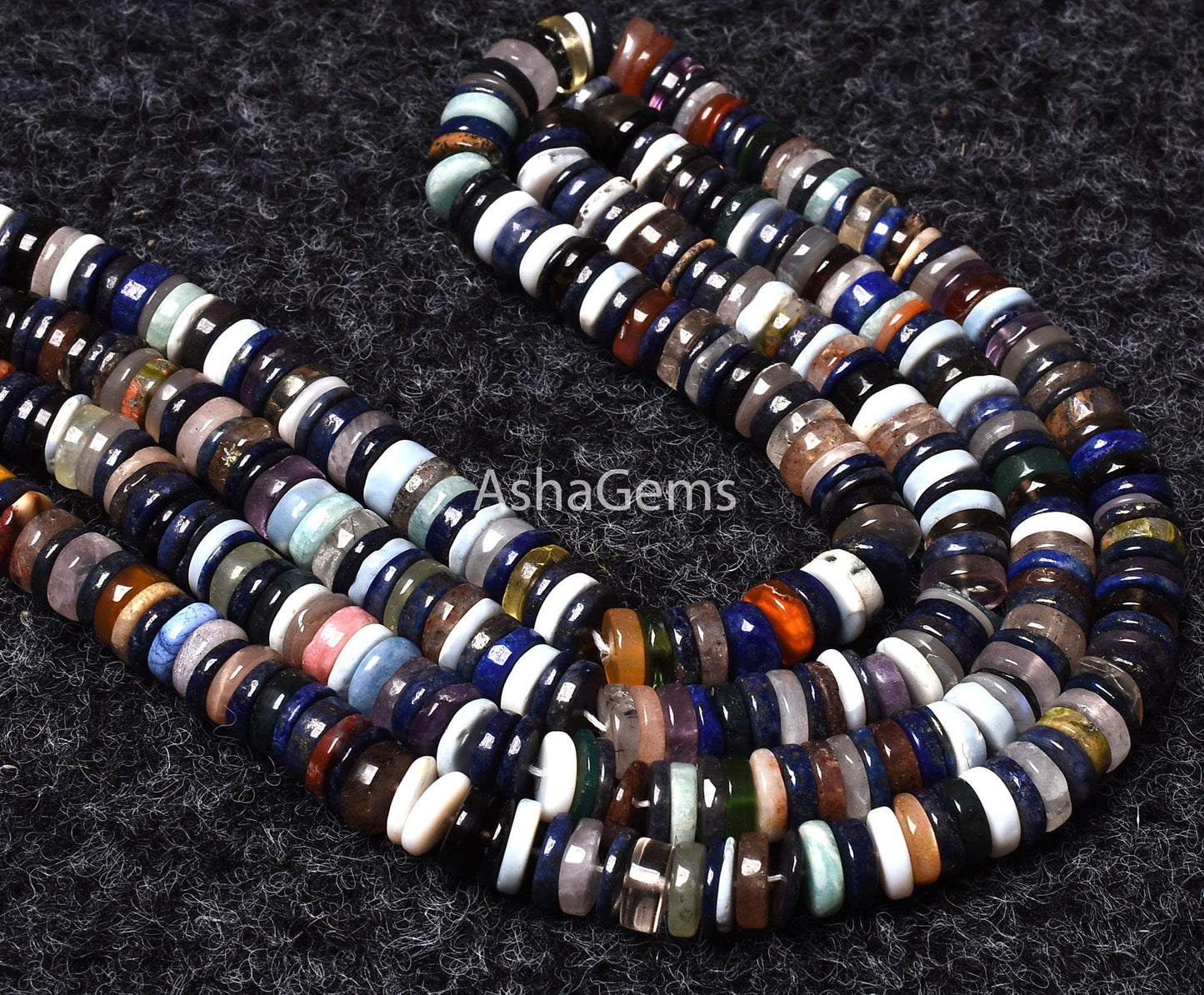 Amazing Multi Color Smooth Heishi Tyre Shape Beads, Natural Mix Gemstone Wheel Shape Beads, Disco Flat Tyre Loose Beads For Jewelry Makings