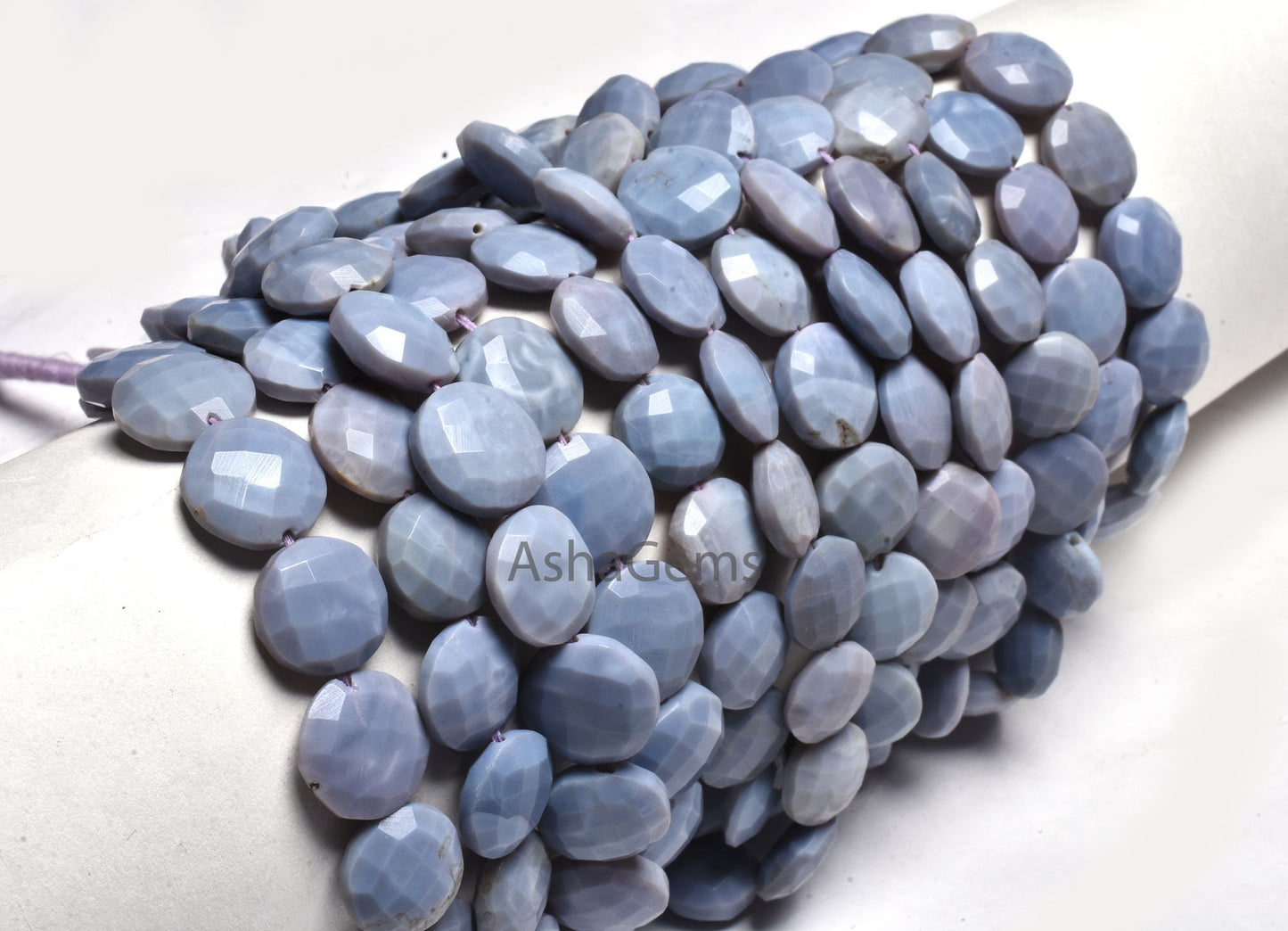 Beautiful lavender Blue opal Faceted Coin Shape Gemstone Beads,8"Strand Purple Blue Opal Briolette Coin Beads Opal Faceted Bead Jewelry SALE