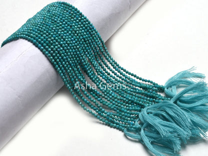 AAA Natural Arizona Turquoise Micro Cut Gemstone Beads,2.5 mm American Turquoise Machine Cut Rondelle Faceted Beads,13" Blue Turquoise Beads