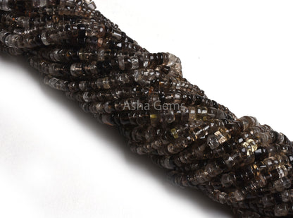 Fine Smoky Quartz Smooth Uneven Tyre Shape Gemstone Beads,12.5"Strand Natural Smoky Plain Handmade Loose Bead Smoky Bead Jewelry Making SALE
