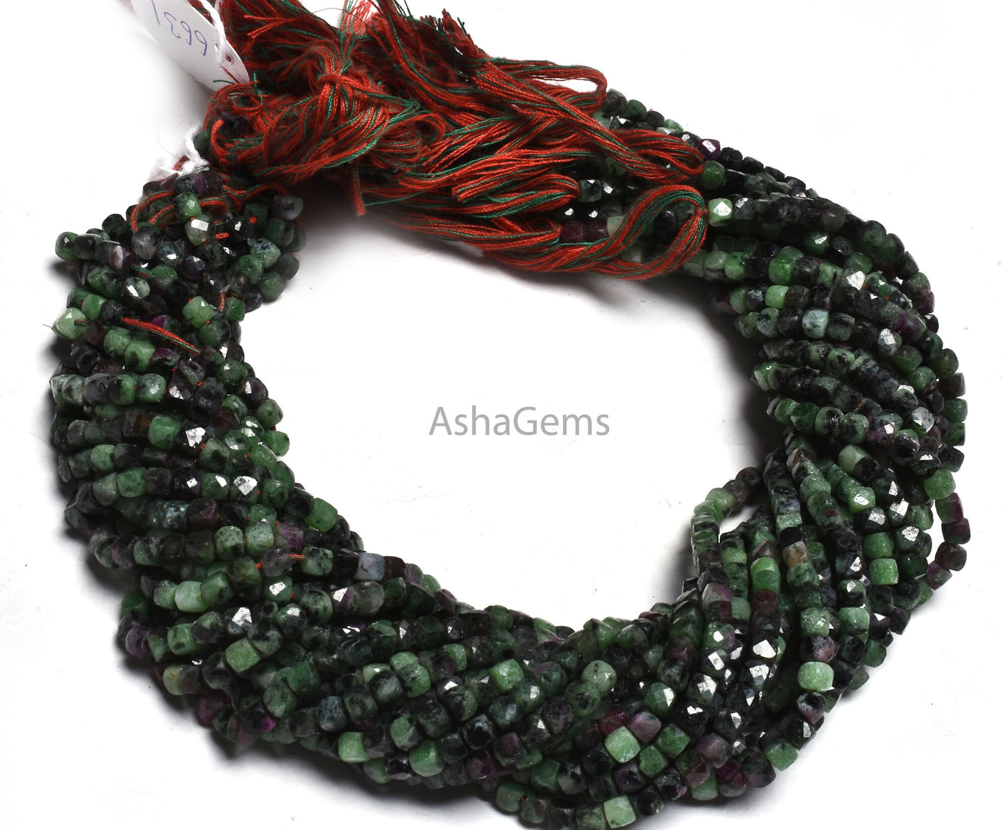 Beautiful Ruby Zoisite Faceted Cube Box Beads, Natural Ruby Zoisite 3D Cube Box Beads,Green Ruby Zoisite Faceted Bedas Tiny, Jewelry Crfats