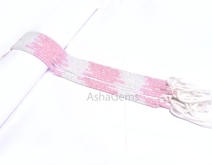 Beautiful Pink white Zircon Faceted Rondelle beads,3 mm Multi Shaded Cubic zircon Faceted Beads,13" Strand Shaded Zircon Beads For Jewelry