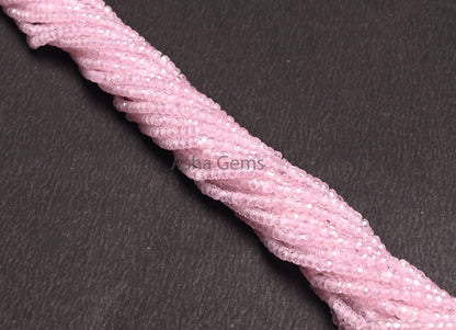 Beautiful Pink Color Zircon Faceted Rondelle Beads,3 mm Baby Pink Zircon Micro Cut Beads, AAA Rose Pink Zircon Machine Cut Bead Jewelry SALE