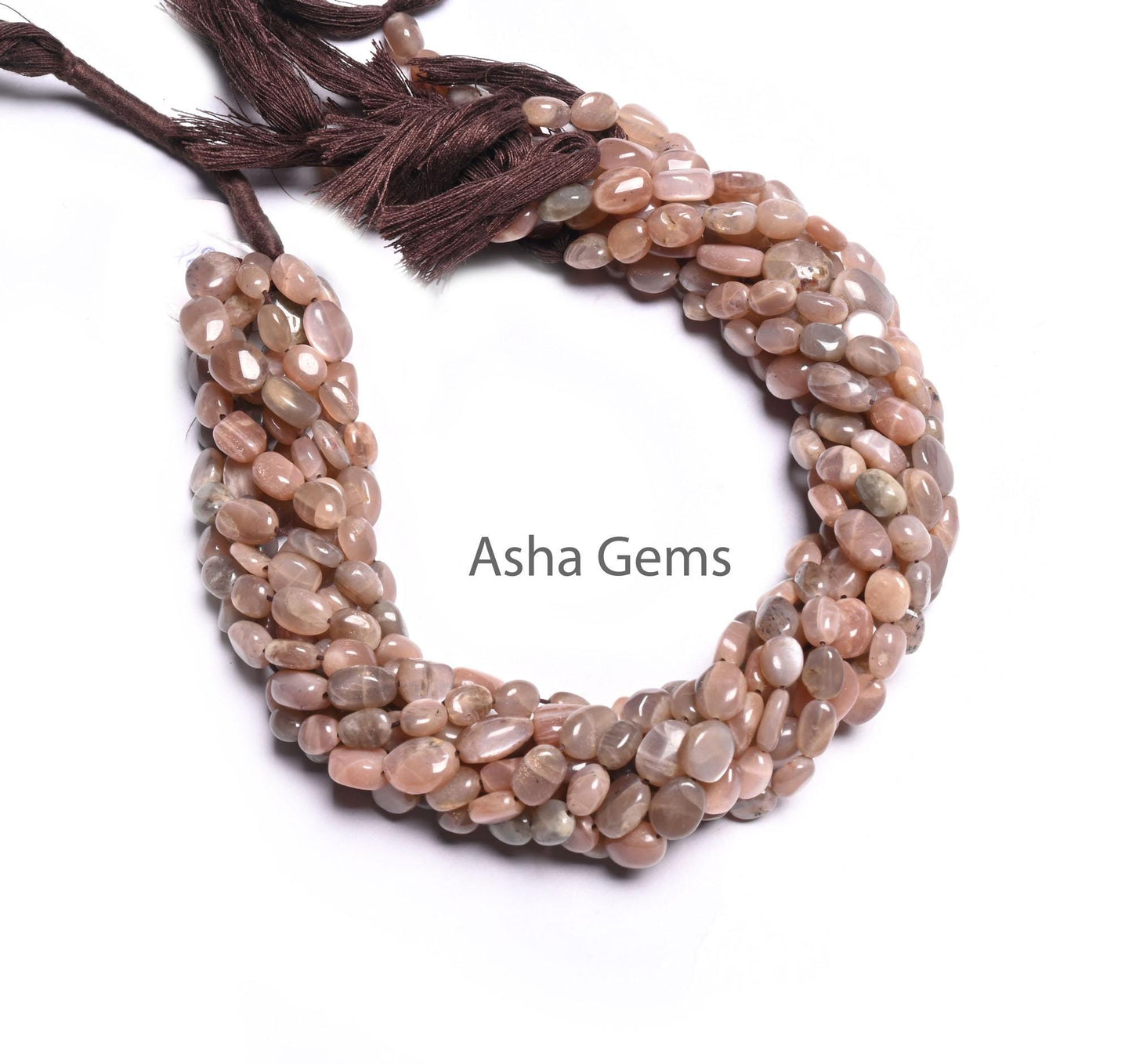 Beautiful Chocolate Moonstone Smooth Oval Handmade Beads,12.5" Fine Natural Chocolate Moonstone Oval Gemstone Beads Jewelry Handicraft SALE