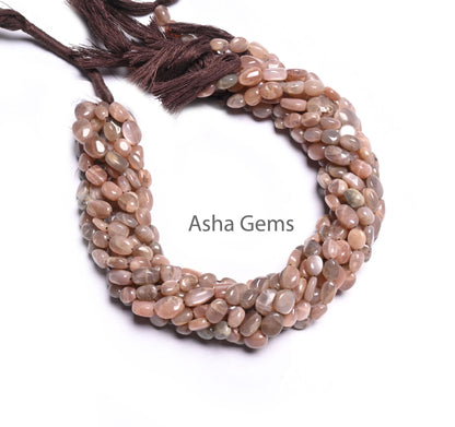 Beautiful Chocolate Moonstone Smooth Oval Handmade Beads,12.5" Fine Natural Chocolate Moonstone Oval Gemstone Beads Jewelry Handicraft SALE