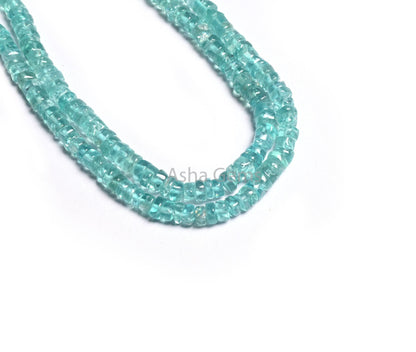5 mm Fine Quality Blue apatite Smooth Tyre Shape Beads,16"Strand Sky Apatite Uneven Handmade Wheel Shape Apatite Gemstone Bead Jewelry Craft
