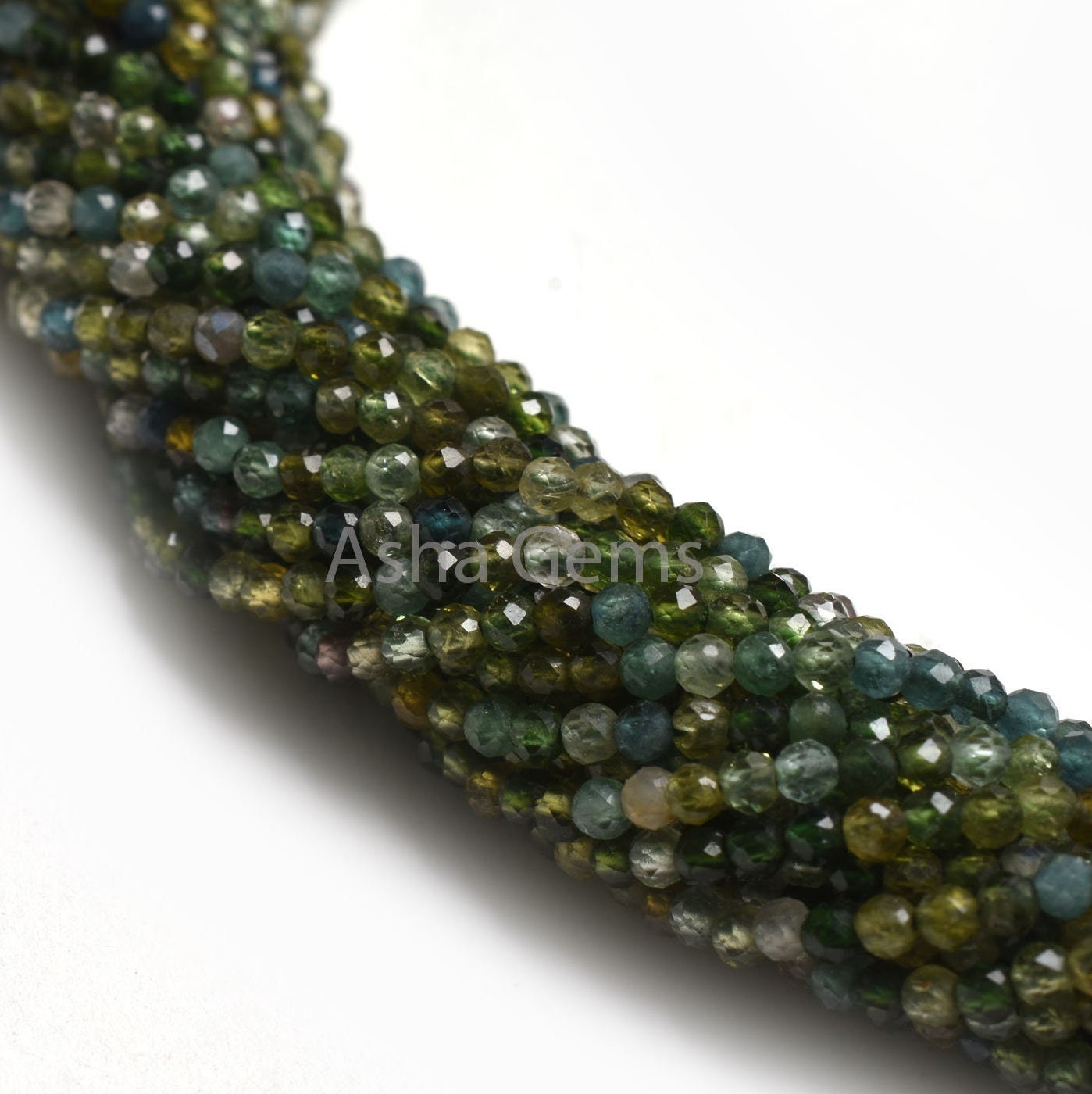 Beautiful Green Tourmaline Micro Cut Faceted Beads,2 mm Natural Tourmaline Machine Cut Rondelle Gemstone Beads, Shaded Green Tourmaline Bead
