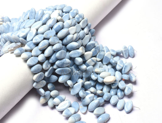 Beautiful Blue Oregon Opal Smooth Marquise Shape Beads,8" Strand Blue Opal Table Flat Marquise Beads, Opal Plain Handmade Beads Jewelry SALE