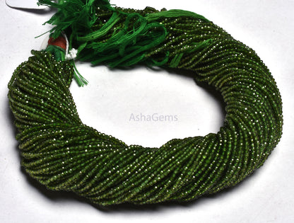 AAA Green Chrome Diopside Faceted Rondelle Beads,Beautiful Chrome Diopside Machine Cut Micro Faceted Gemstone Bead Strand Jewelry craft SALE