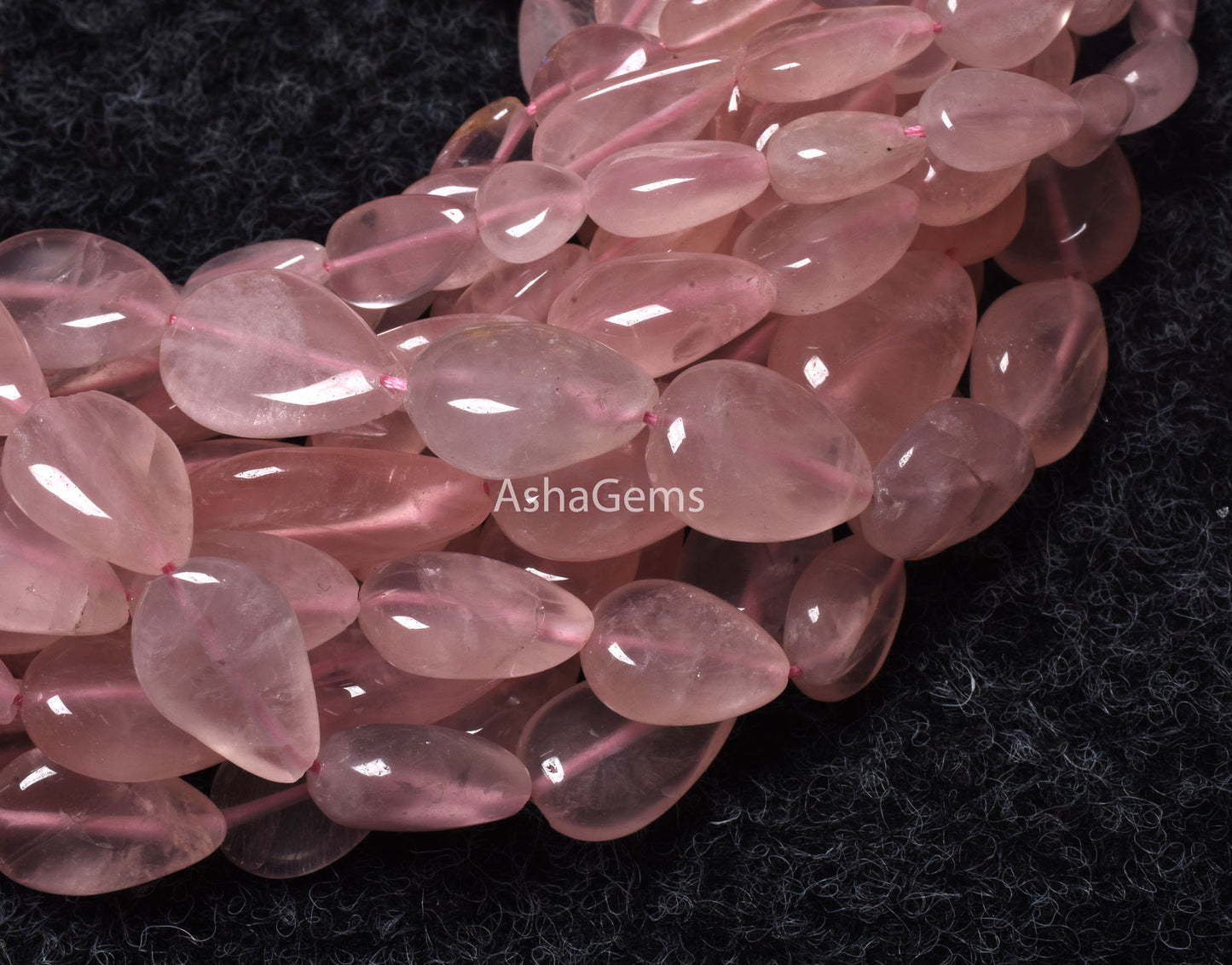 Beautiful Pink Rose Quartz Smooth Pears Shape Beads,13" Strand Rose Quartz Plain Handmade Beads, Quartz Pear Gemstone Beads Jewelry Crafts