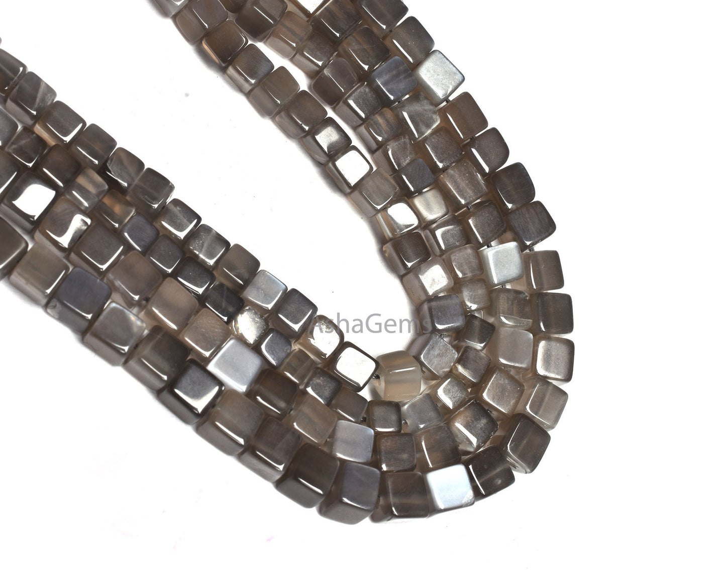 Beautiful Gray Moonstone Smooth Box Shape Beads, Natural Grey Moonstone 3D Cube Box Gemstone Beads, Moonstone Handmade Indian Beads jewelry
