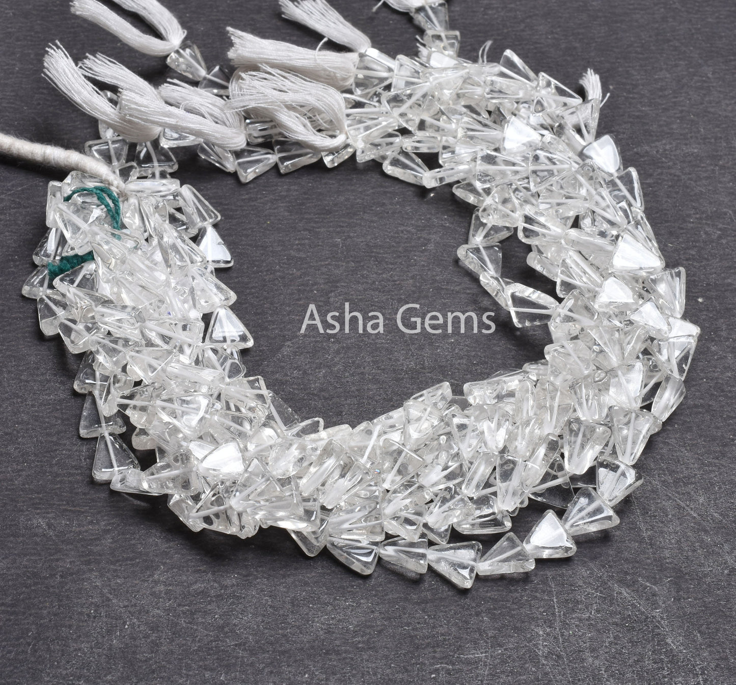 AAA Natural Crystal quartz Triangle Shape Beads,13" Strand White Crystal Smooth Fancy Trillion Gemstone Handmade Beads Crystal Jewelry SALE