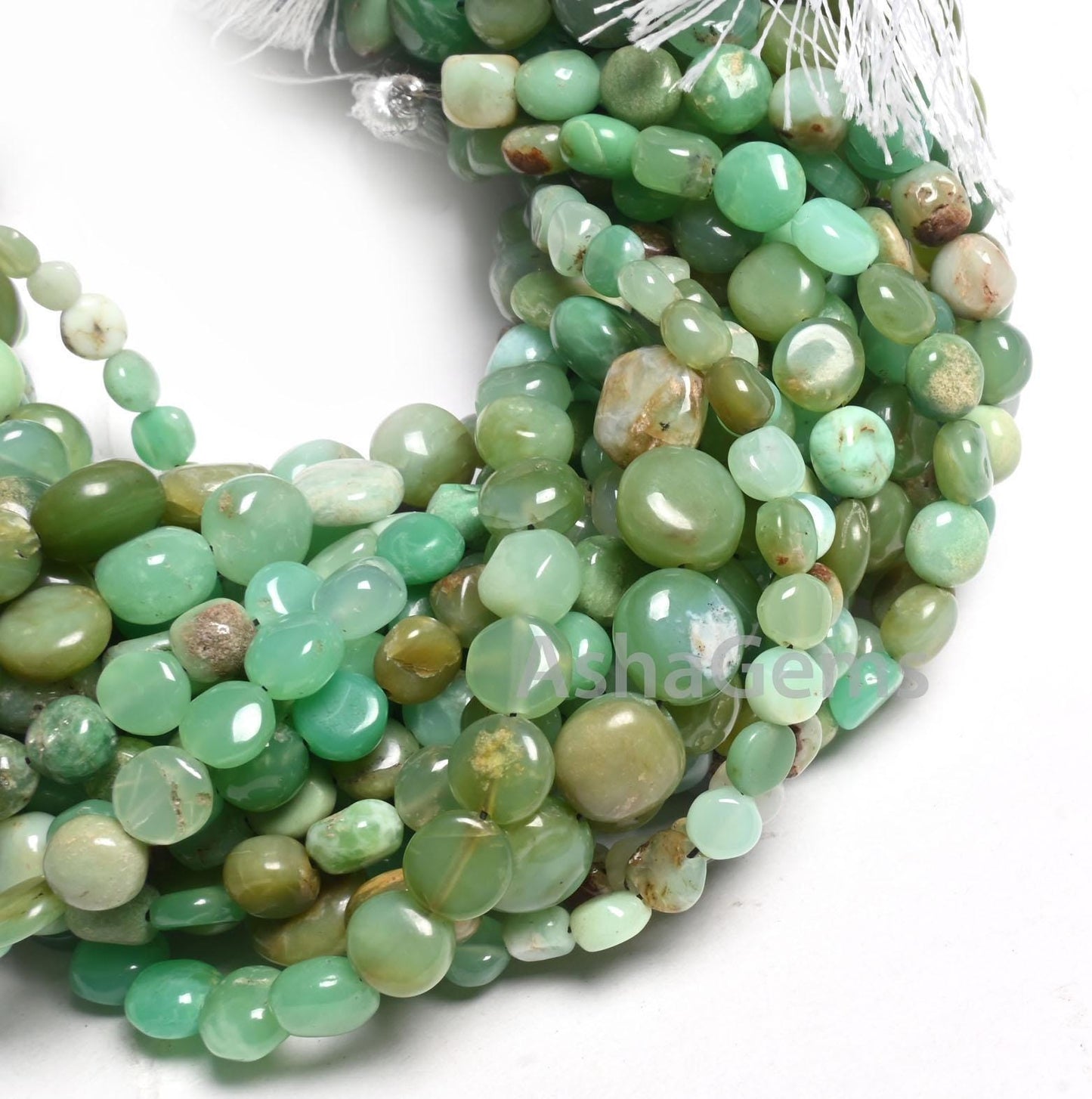 Natural Chrysoprase Smooth Coin Shape Gemstone Loose Beads,8"Shaded Green Chrysoprase Handmade Coin, Bio chrysoprase Bead Jewelry Craft SALE