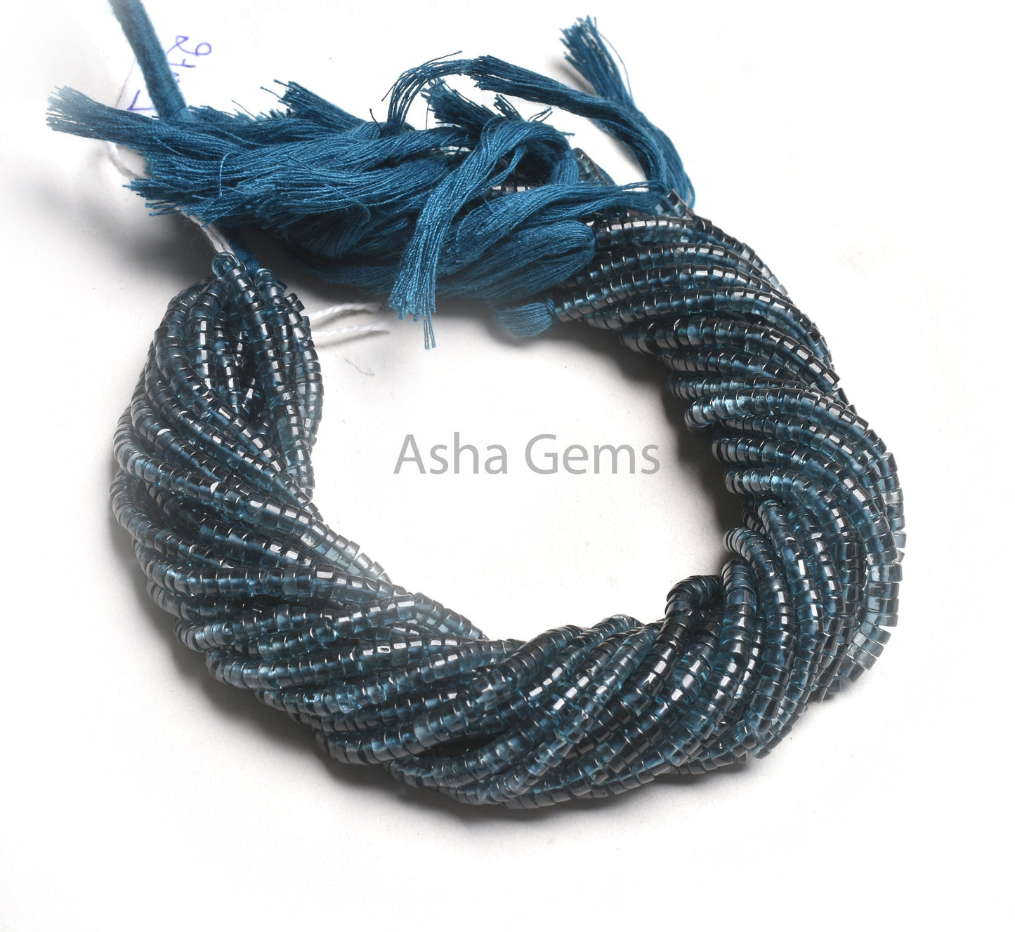 Natural London Blue Topaz Smooth Round Tyre Shape Gemstone Beads, Blue Topaz Plain Handmade Tyre Beads, London Topaz Bead Jewelry Craft SALE