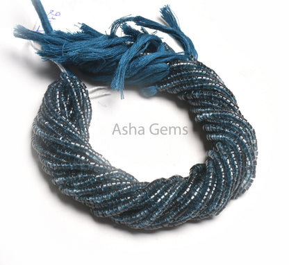 Natural London Blue Topaz Smooth Round Tyre Shape Gemstone Beads, Blue Topaz Plain Handmade Tyre Beads, London Topaz Bead Jewelry Craft SALE