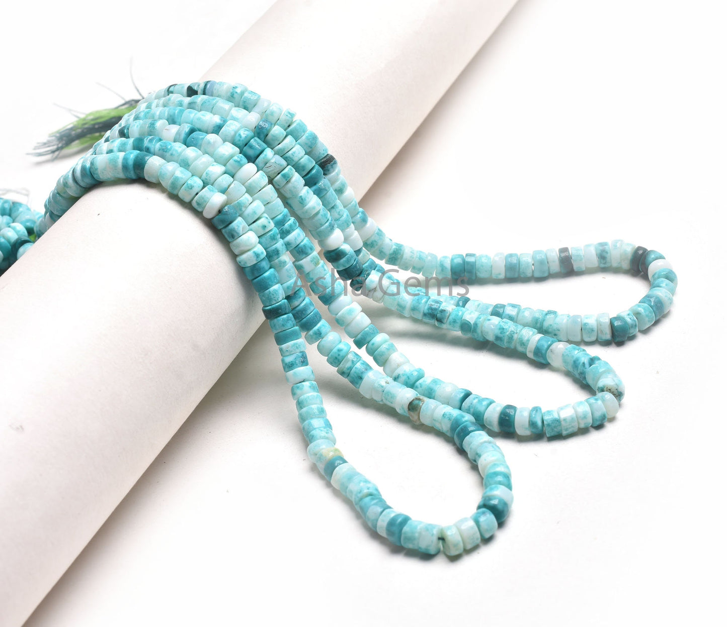 Beautiful Bottle Green Opal Smooth Tyre Beads, Shaded Green Blue Opal Heishi Tyre Beads, Opal Wheel Shape Gemstone Bead Jewelry making Craft