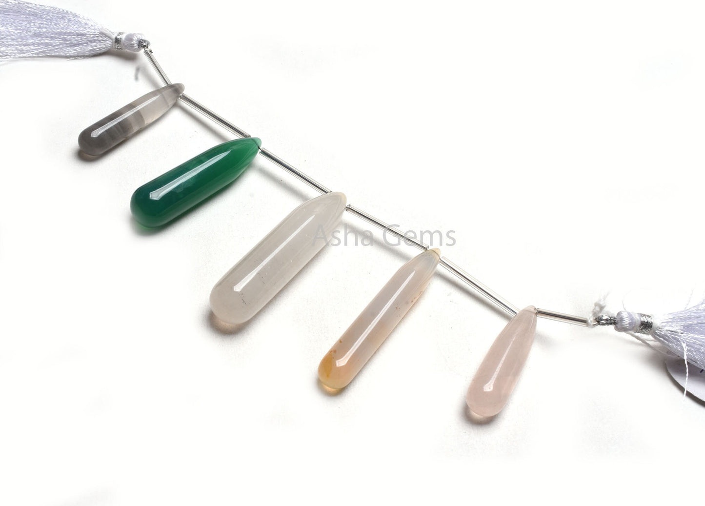 Multi Color Gemstone Fancy Long Drop Shape Beads,8x40-13x50 mm Mix Color Disco smooth Pencil Teardrop Side Drill Bead, Disco Beads Jewelry