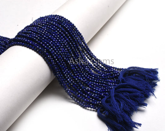 AAA Quality Lapis Lazuli Micro Cut faceted Beads,3 mm Natural Blue Lapis Machine Cut Rondelle Gemstone Beads,13"Real Lapis Bead Jewelry SALE