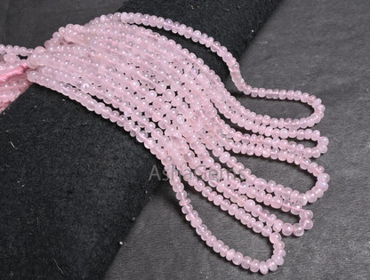 Natural Pink Rose Quartz Smooth Rondelle Shape Gemstone Beads,8/16" Rose Quartz Plain handmade Pink Quartz Beads Necklace Jewelry Craft SALE