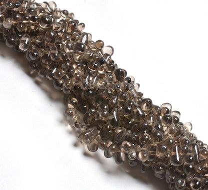 Beautiful Smoky Quartz Smooth Handmade Drops Gemstone Beads,Smoky Plain Handmade Tiny Teardrop Handmade Smoky Bead Jewelry Making Craft SALE