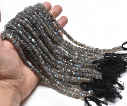 Beautiful Flashy Fire Labradorite Smooth Tyre Gemstone Beads,12" Natural Fire Black Rainbow Smooth Uneven Shape Tyre Handmade Beads Jewelry