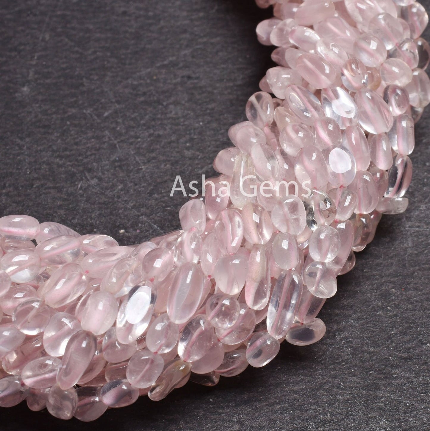 Natural Pink Rose Quartz Tiny Nugget smooth Beads,13" Strand Natural Rose Quartz Tumble Plain Handmade Gemstone Bead Jewelry Making Crafts