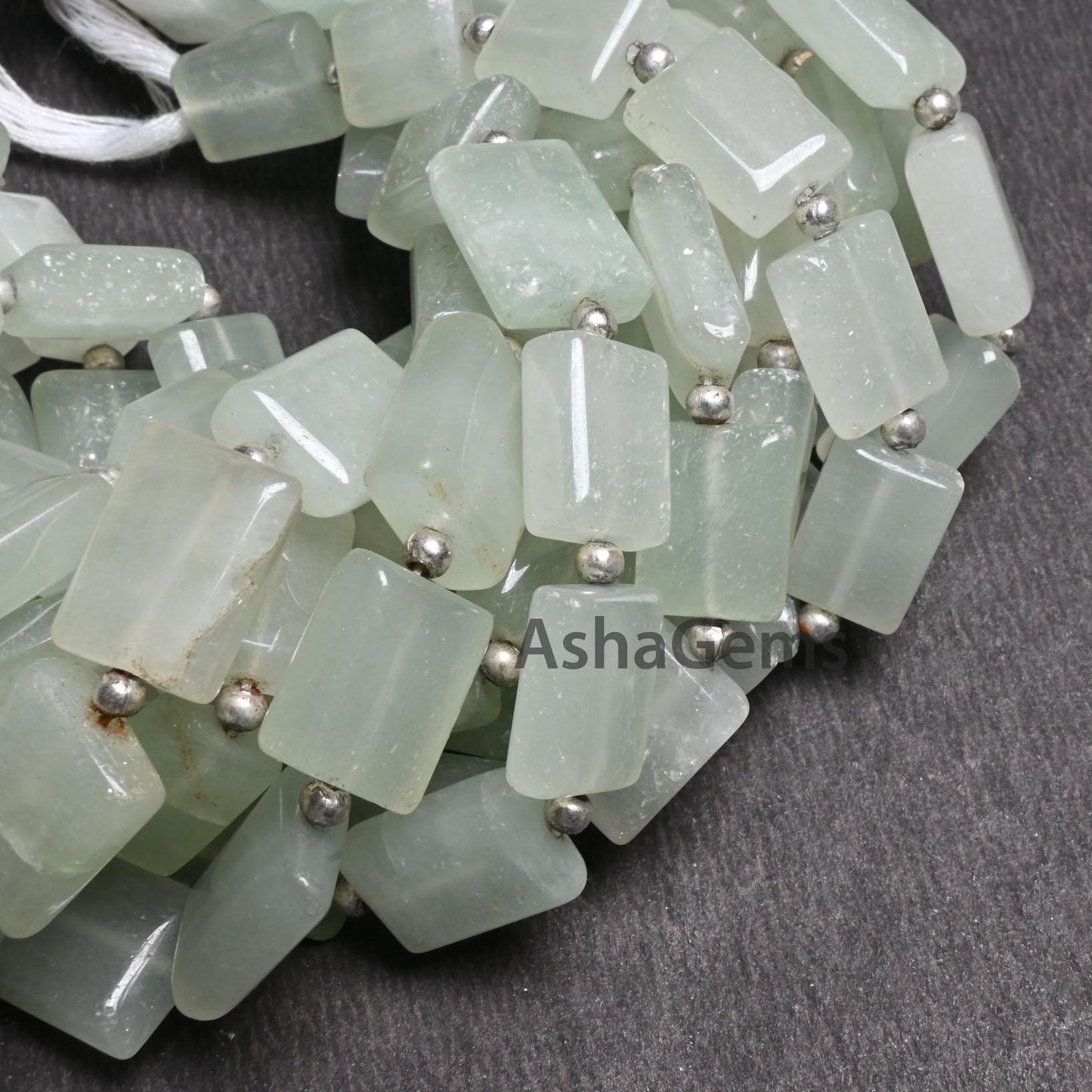 Light Green Aventurine Smooth handmade Rectangle Shape Beads,9" Fine Aventurine Chicklet Straight Drill Gemstone Margaj Beads Jewelry Crafts