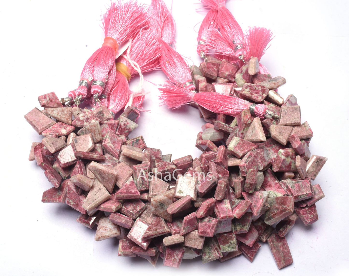 Rhodochrosite fancy Slice Shape Beads, Natural Rhodochrosite Table Cut Faceted Beads, Pink Rhodochrosite beads Side Drill Flat Beads Jewelry