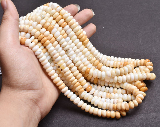 9 mm Shaded Yellow Opal Smooth Rondelle Beads, 16" Strand Fine Opal Loose Gemstone Beads Yellow Opal Plain Handmade Bead Jewelry making SALE
